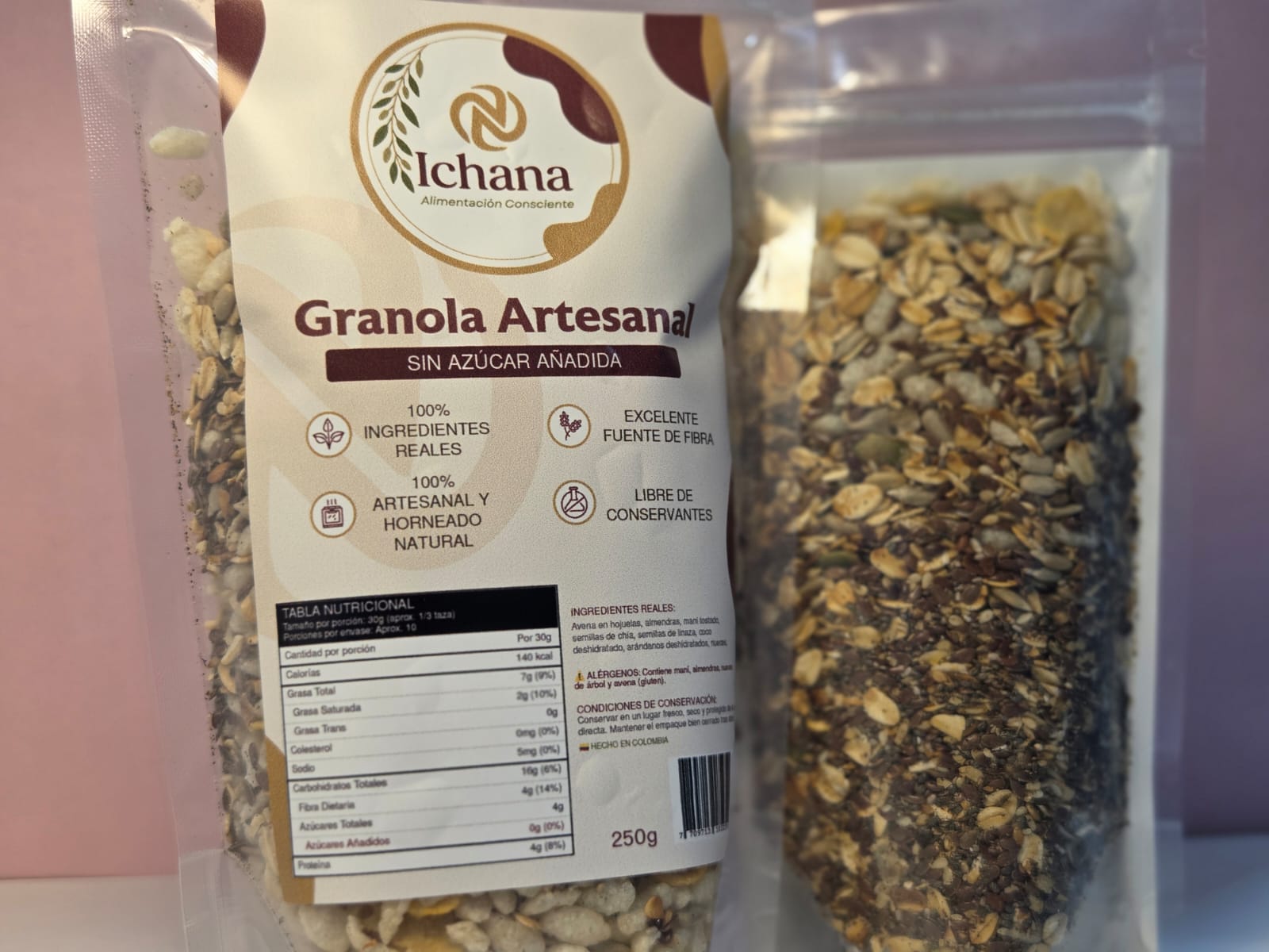 Empaque de Granola artesanal Ichana